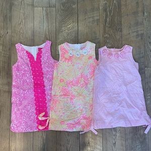 EUC Lot of Three Lilly Pulitzer Shift Dresses, Size 6/7